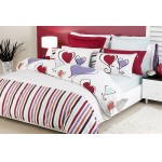 Logan & Mason Hearts Purple King Duvet Cover Set