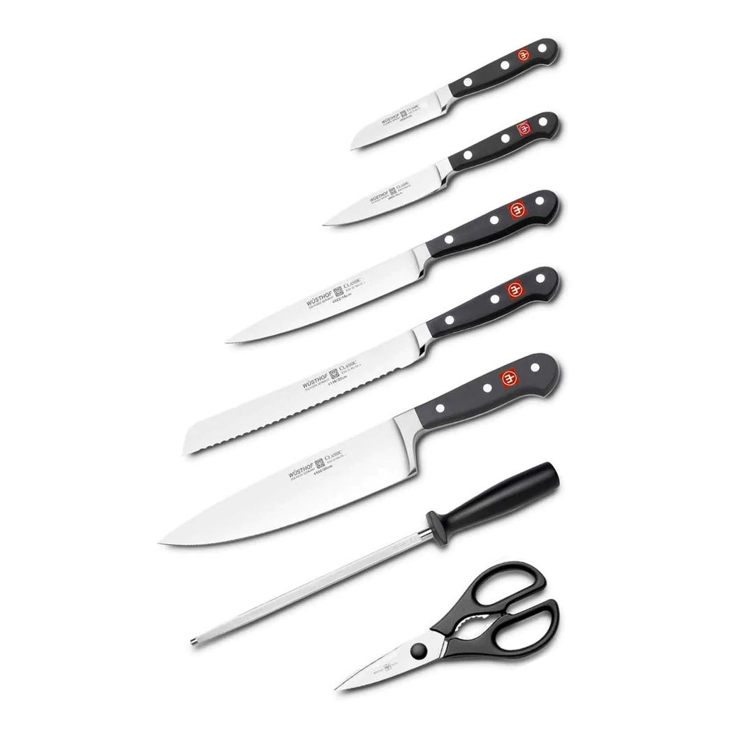 Wusthof Classic 7pc Knife Block Set (Dark)