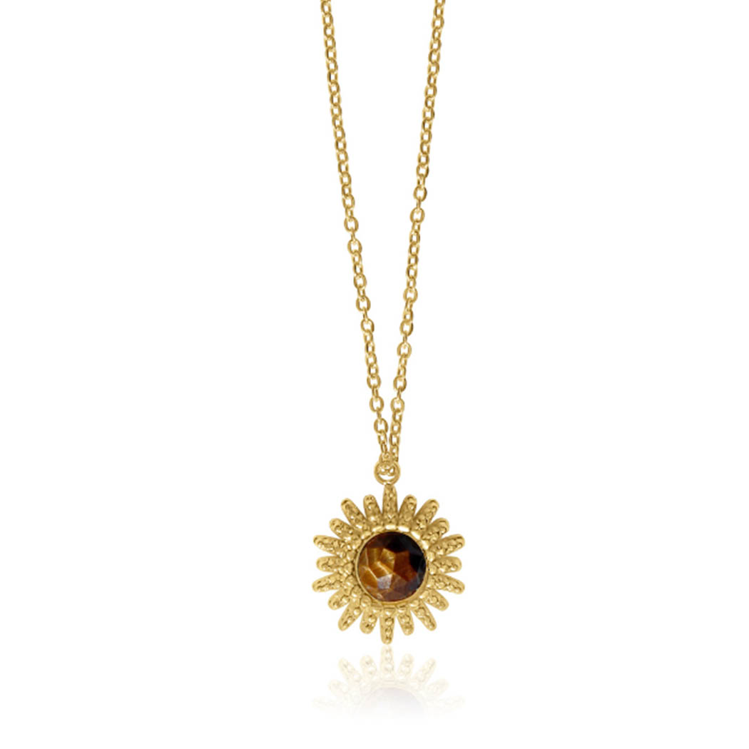 Fabuleux Vous Steel Me Soleil Necklace (Tiger's Eye)