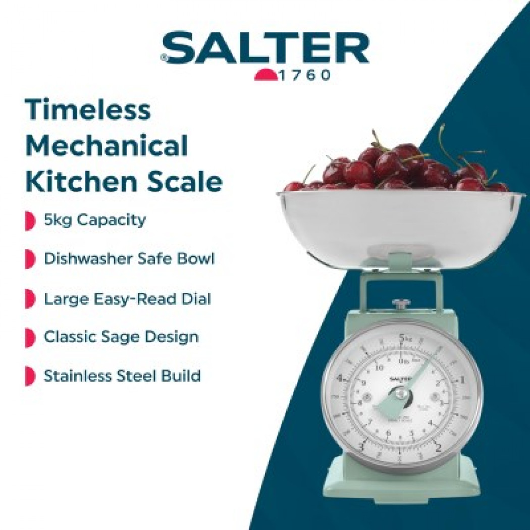 Salter Timeless Mechanical Kitchen Scale (Sage)