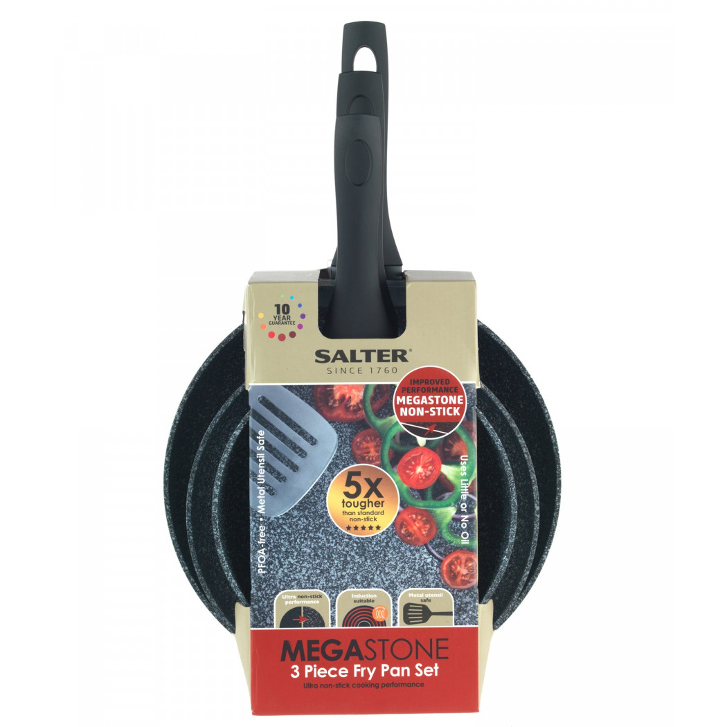 Salter Megastone 3 Piece Fry Pan Set