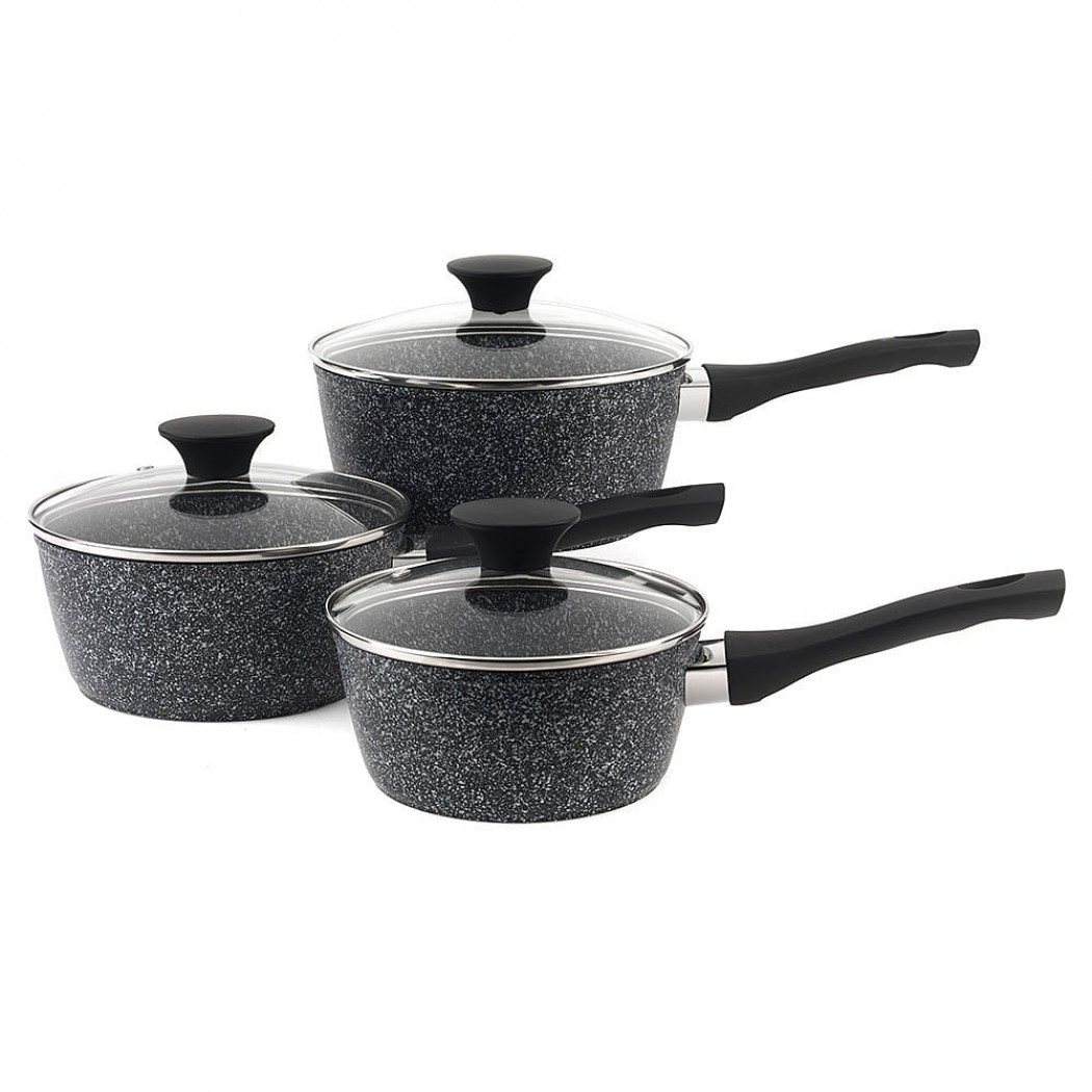 Salter Megastone 3 Piece Saucepan Set