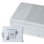 Top Drawer 300TC 100% Cotton Sateen Sheet Set - King Single 45cm (White)