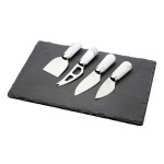 Taylors Brooklyn Chrome Marble 4pc Cheese Knife Board Set
