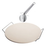 Westmark Pizza Stone with stand 33cm & Stainless Steel Pizza Cutter